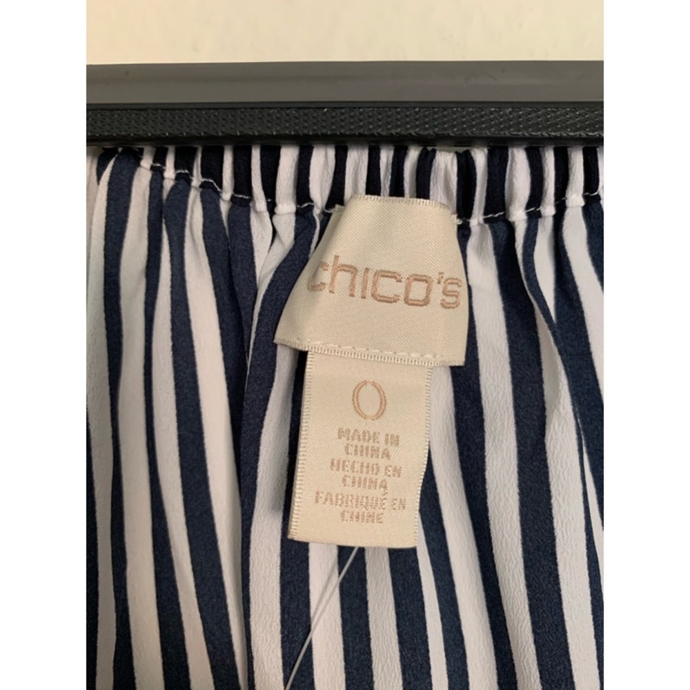 CHICOS Womens Top Shoulder Striped Blouse NWT - Picture 10 of 11